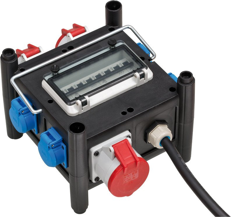 Brennenstuhl 1153690400 Base Múltiple 2 M 5 Salidas Ac Exterior Negro, Azul, Rojo