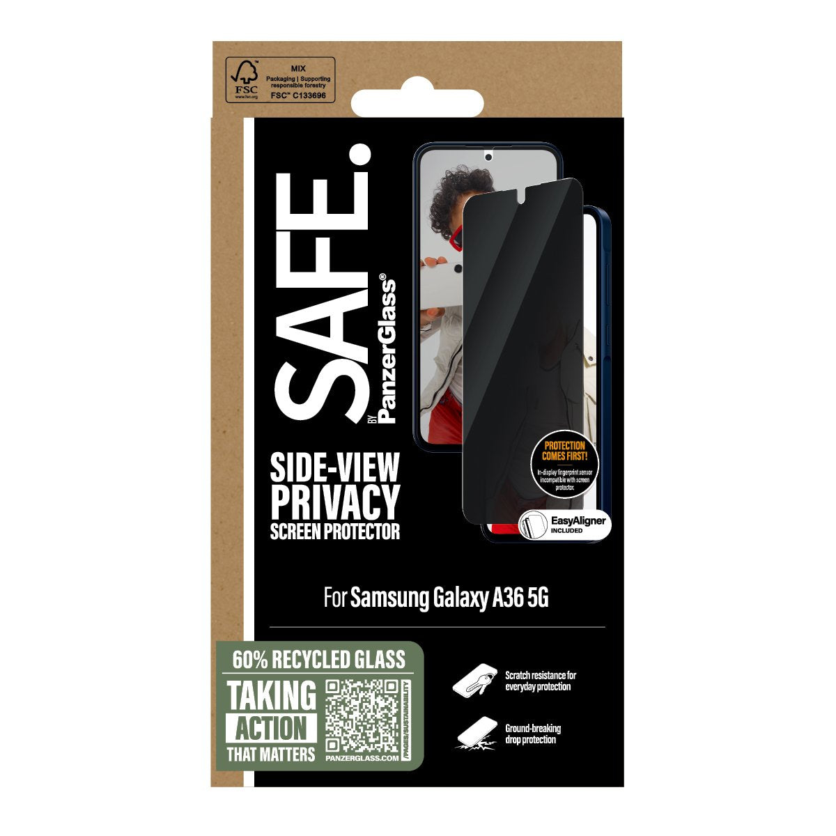 EAN 5715685017674 - PanzerGlass SAFE. by ® Privacy Screen Protector Samsung Galaxy A36 5G | Ultra-Wide Fit w. EasyAligner Pro imagen 3
