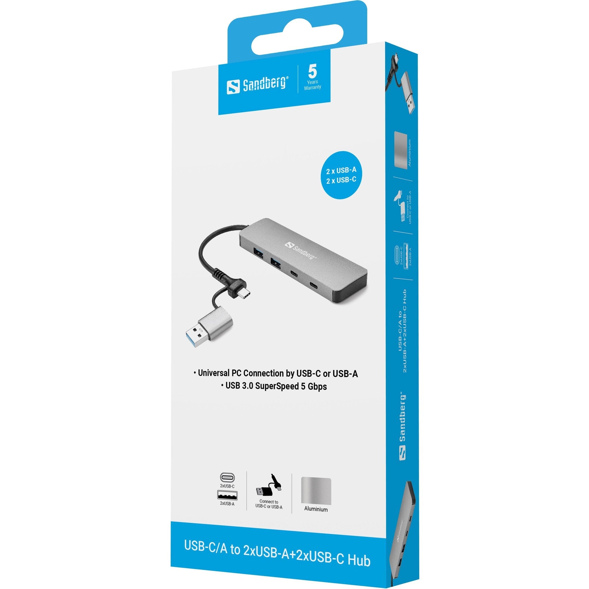 EAN 5705730136641 - Sandberg USB-C/A to 2xUSB-A+2xUSB-C Hub imagen 4