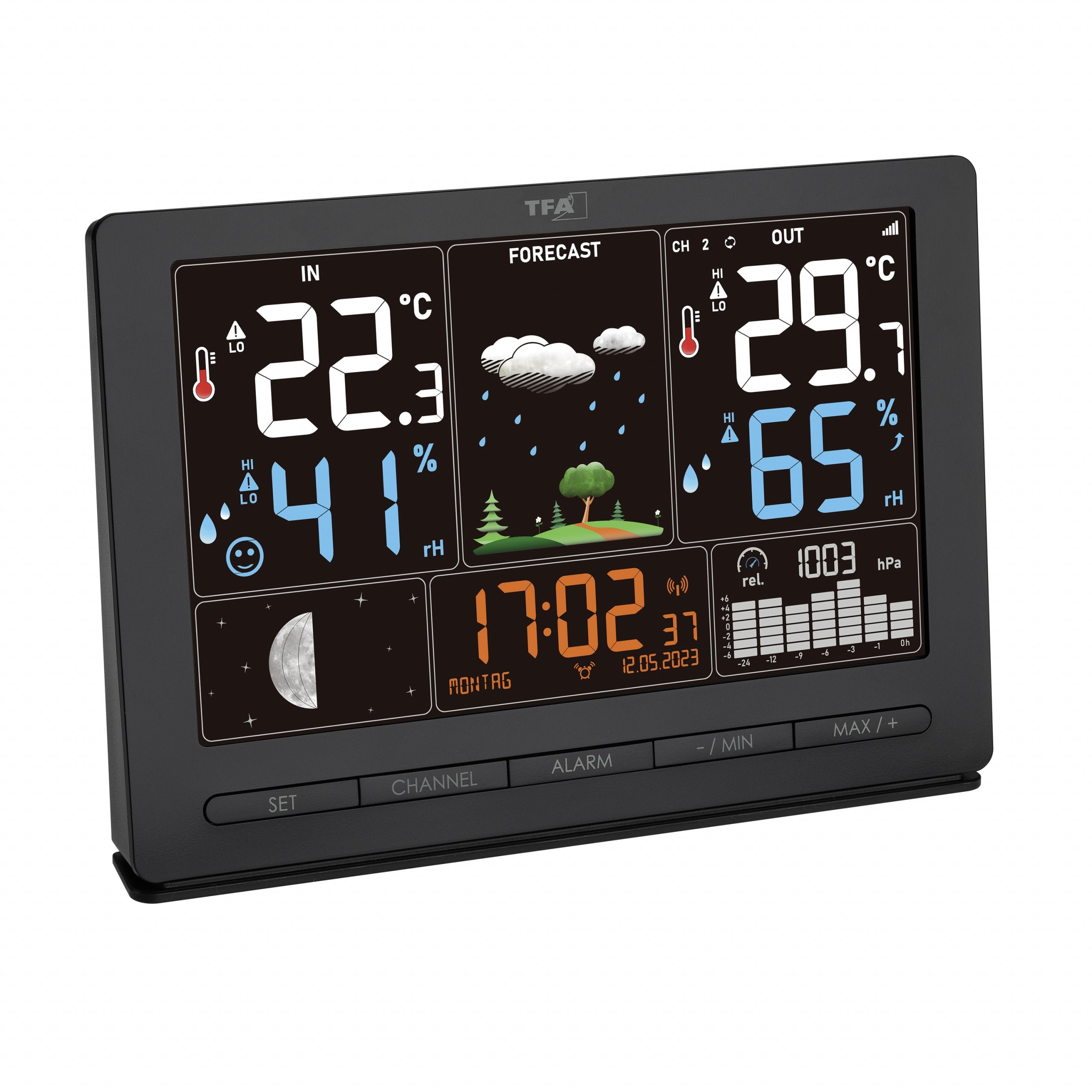 Tfa 35.1118.01 Estación Meteorológica Radio Season Negra