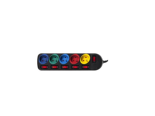EAN 5902211112464 - Maclean MCE204M base múltiple 1,5 m 5 salidas AC Interior Negro, Multicolor imagen 2