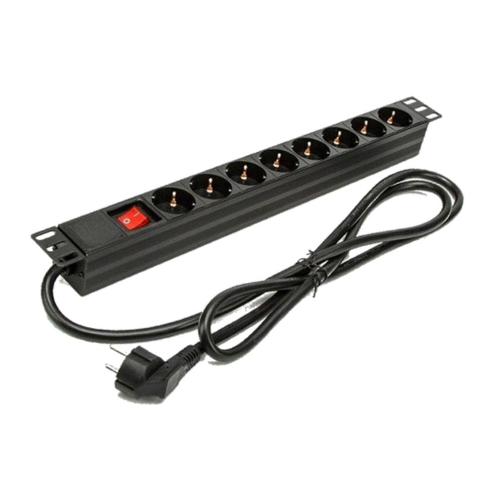 Regleta Con Interruptor Phasak Bns 1518 8 Tomas De Corriente Cable 1.5m Negro