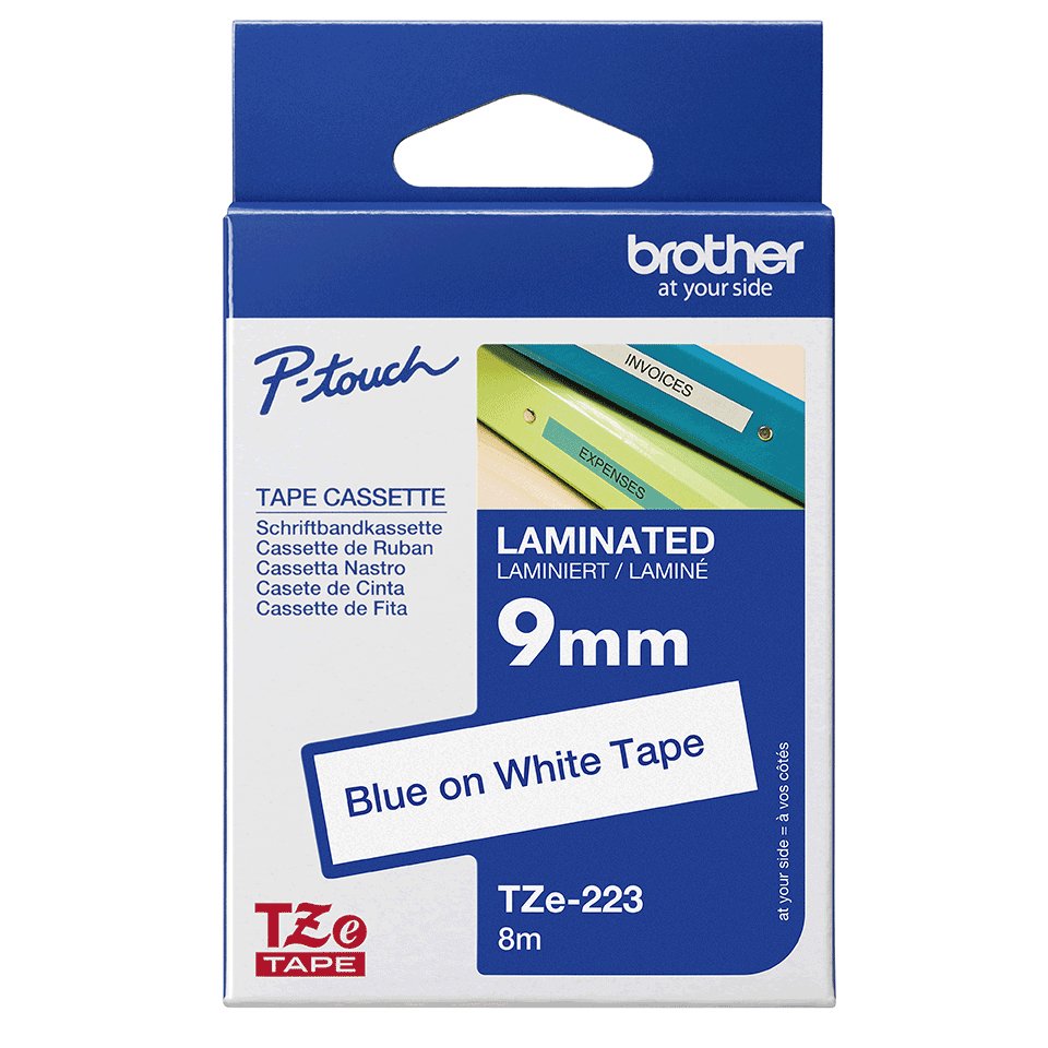 EAN 4977766685146 - Brother TZE-223 cinta para impresora de etiquetas Azul sobre blanco imagen 3