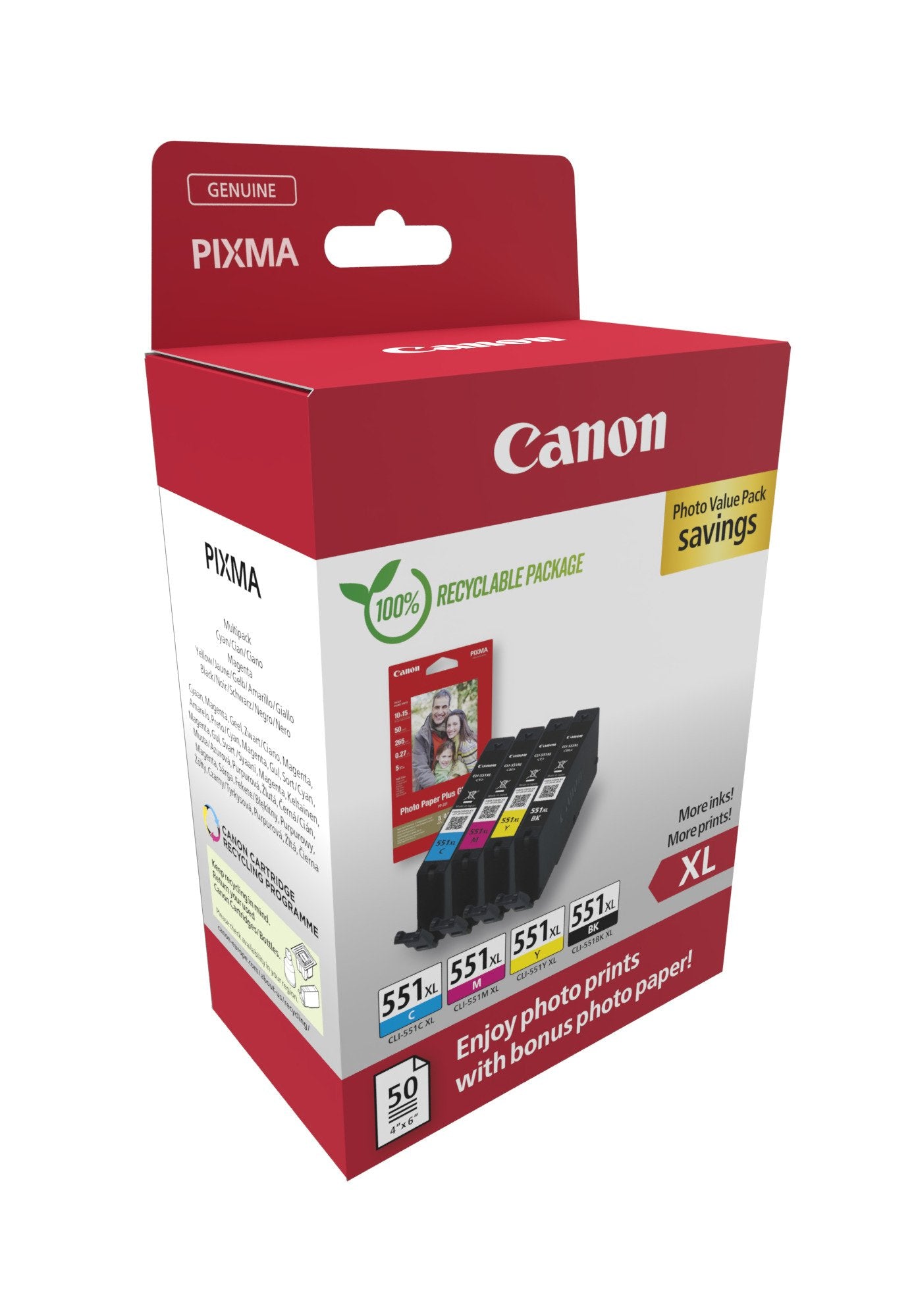 EAN 8714574679259 - Canon 6443B008 cartucho de tinta 4 pieza(s) Original Alto rendimiento (XL) Negro, Cian, Magenta, Amarillo imagen 2