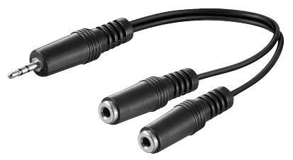 Microconnect 3.5mm - 2 X 3.5mm, M/F Cable De Audio 0,2 M 3,5mm Negro
