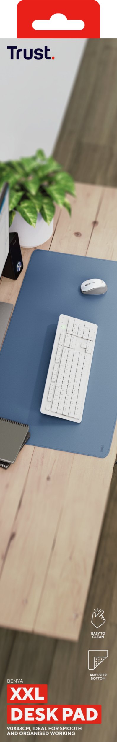 Alfombrilla Xxl Benya Azul Trust 430x900 Mm/ Antideslizante/ Flexible