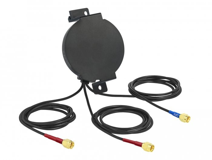 Delock Lte Mimo Gnss Antenne 3 X Sma Stecker Rg-174 3 M Schraubmontage Outdoor Schwarz
