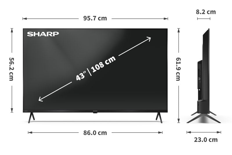 Sharp 43hl4265e 43" (108cm) 4k Ultra Hd Google Tv, Dolby Vision, Dolby Atmos