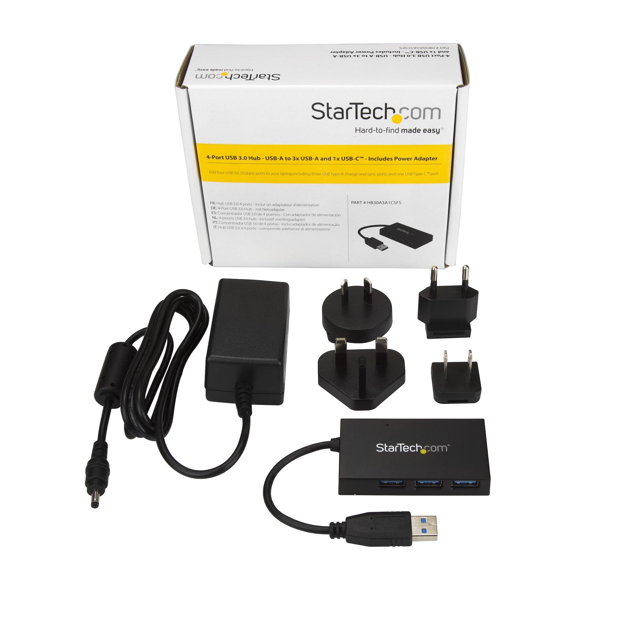 EAN 0065030866118 - StarTech.com HB30A3A1CSFS hub de interfaz USB 3.2 Gen 1 (3.1 Gen 1) Type-A 5000 Mbit/s Negro imagen 6