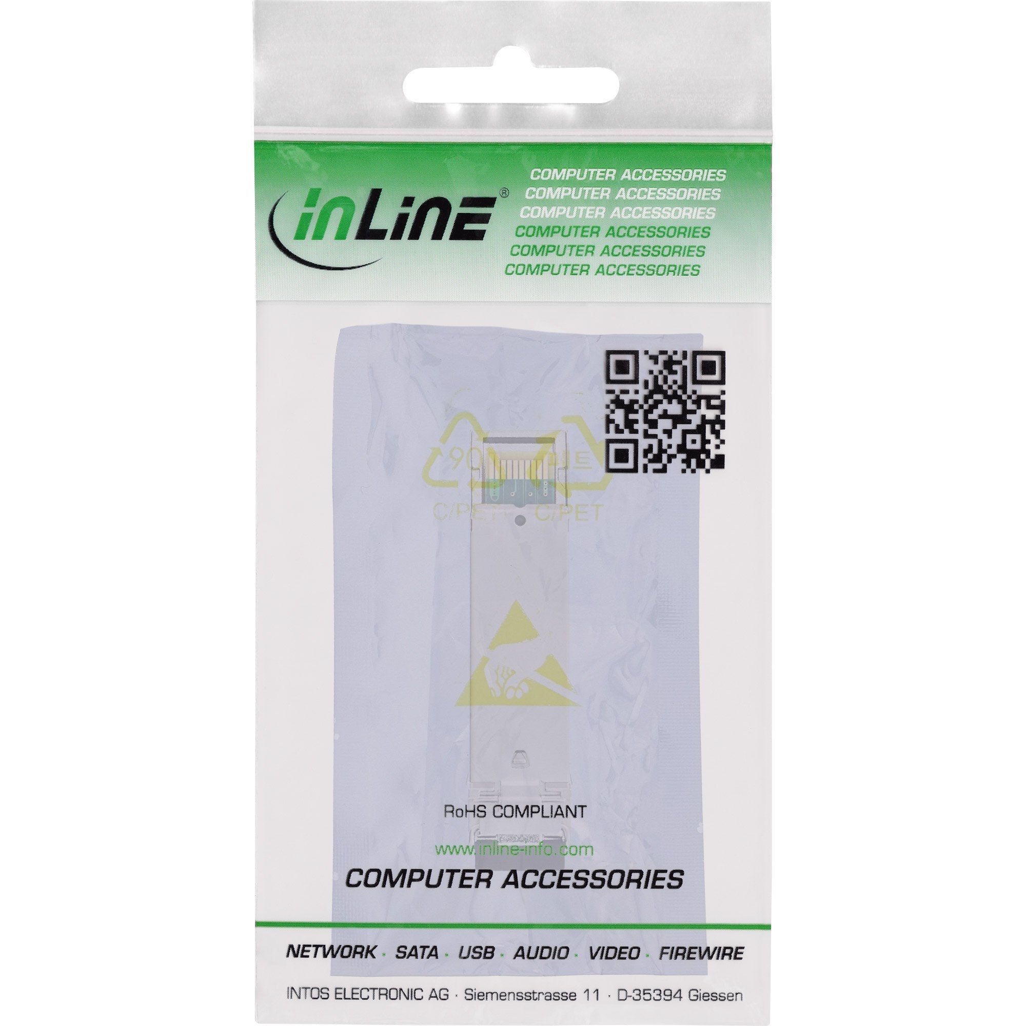 Módulo Sfp Inline Fiber Lx 1310nm Monomodo Con Enchufes Lc, 20 Km, 1,25 Gbps