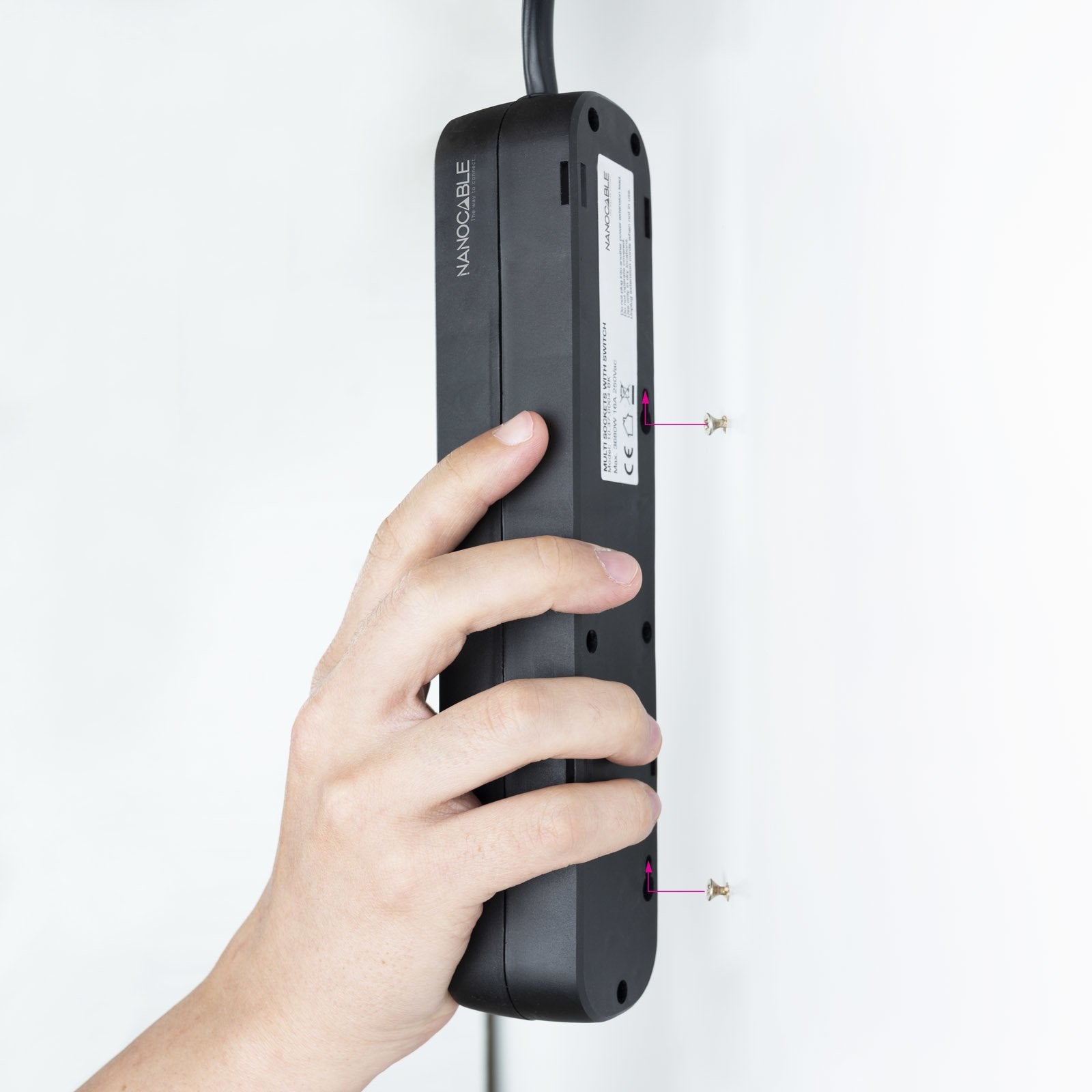 Nanocable Regleta De Proteccion Con 4 Shuckos - Cable De 1.40m - Interruptor On/Off - Negro