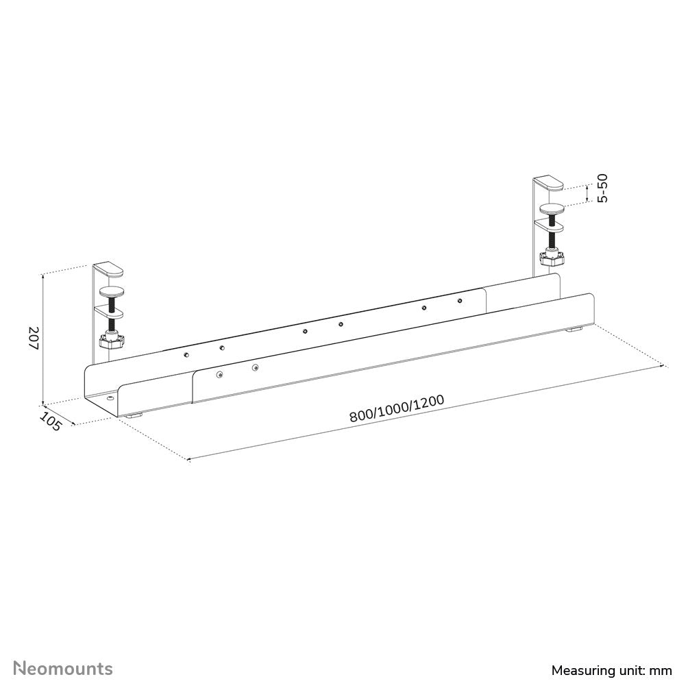 Neomounts Cableaufbewahrung -5kg Klemme Universal 120cm Blanco