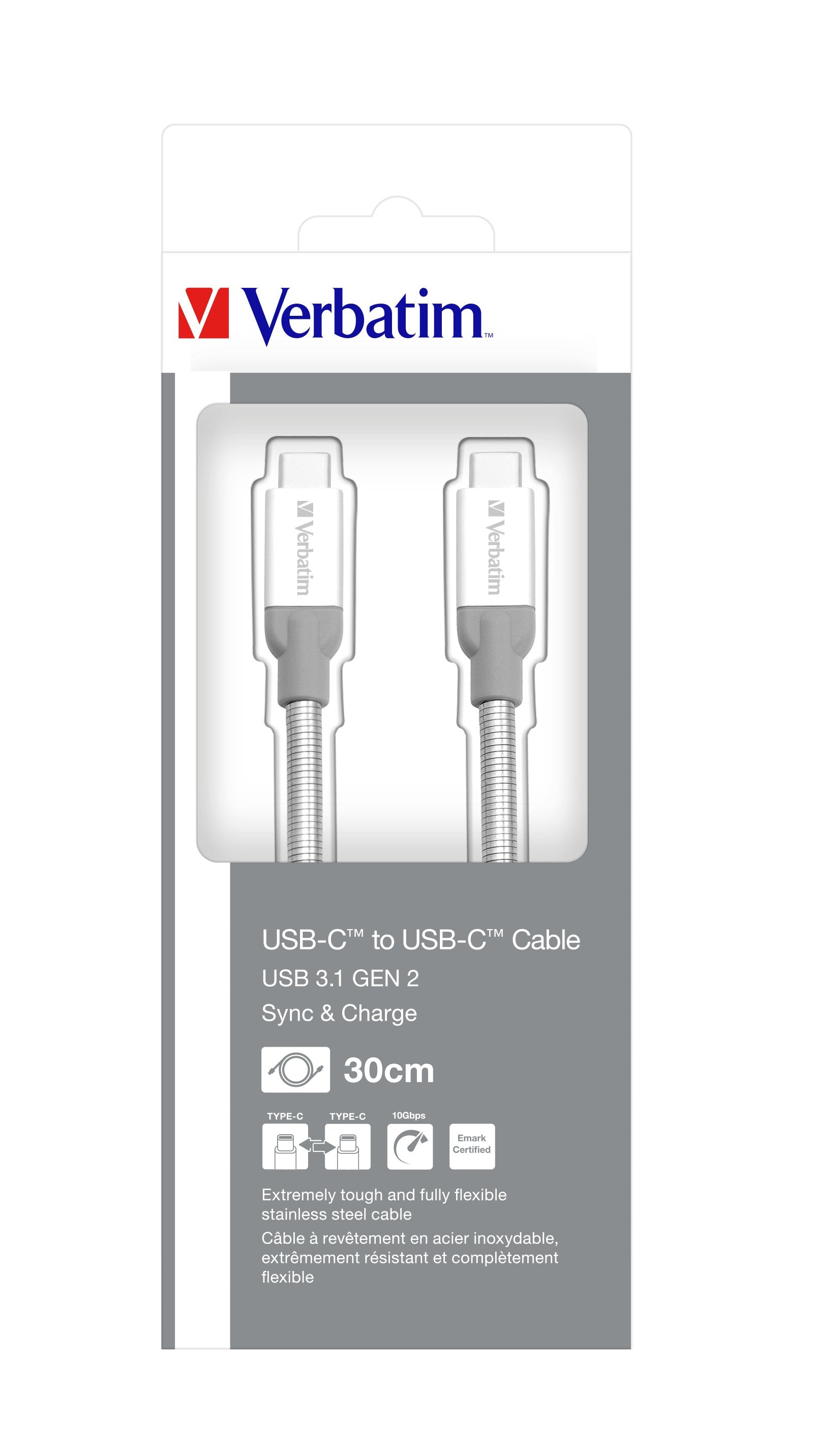 EAN 0023942488675 - Verbatim 48867 cable USB USB 3.2 Gen 2 (3.1 Gen 2) 0,3 m USB C Plata imagen 6