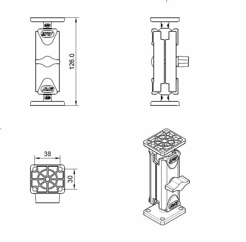EAN 4250840502738 - Arat BIGmount Soporte pasivo Tableta gráfica, Teléfono móvil/smartphone, Navegante, Tablet/UMPC Negro imagen 2