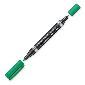 Staedtler Marcador De Dos Puntas Lumocolor Perm Verde 10 Piezas