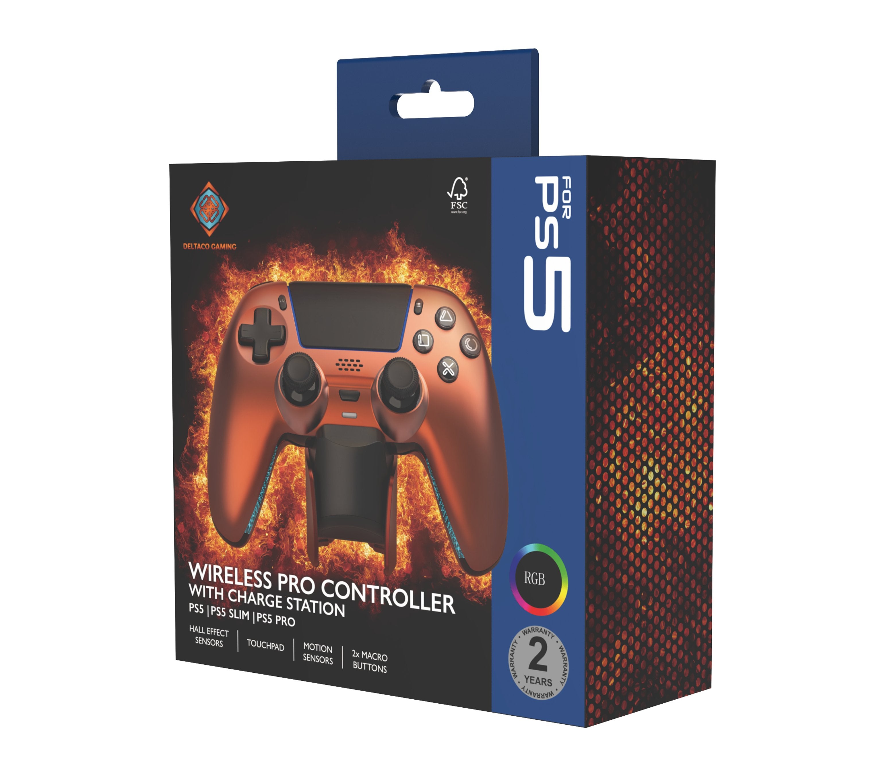 EAN 7333048072481 - Deltaco Gaming GAM-199-ORANGECOPPER mando y volante Naranja, Bronce Bluetooth/USB Gamepad PlayStation 5, imagen 7