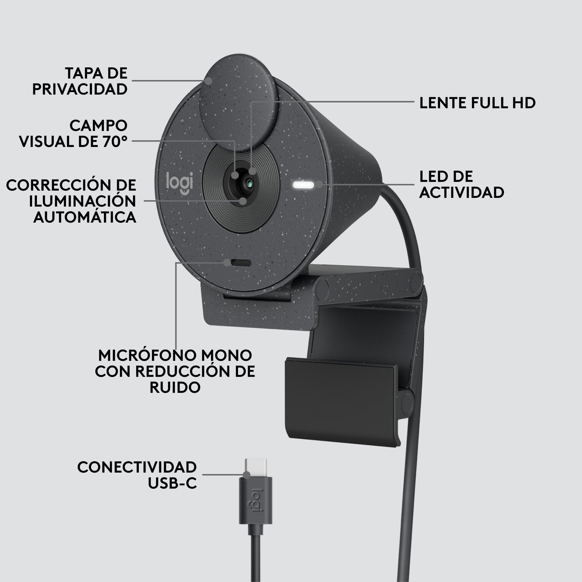 EAN 5099206104938 - Logitech 960-001436 cámara web 2 MP 1920 x 1080 Pixeles USB Grafito imagen 11