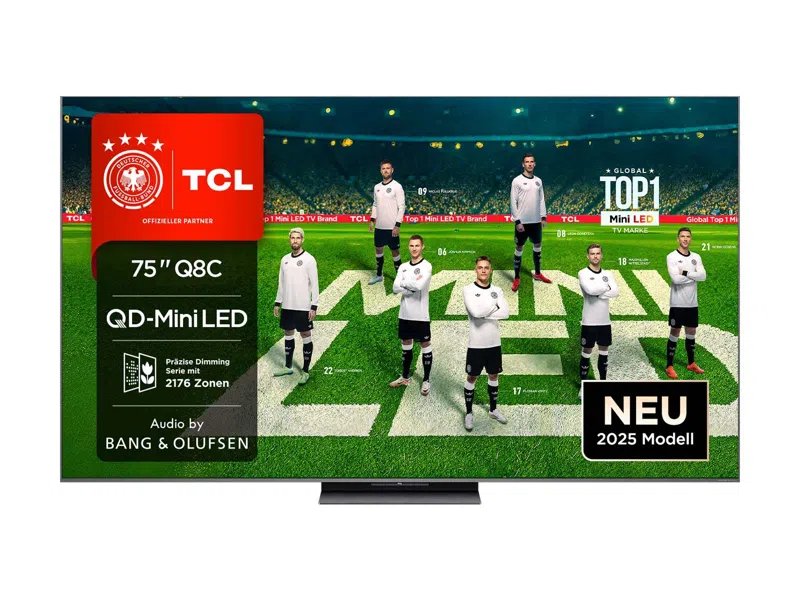 Tcl 75q8c Mini-Led (189.3 Cm (75 Zoll), Negro, Ultrahd/4k, Google Tv, Tcl-Ai, , 144hz Panel) 75q8c