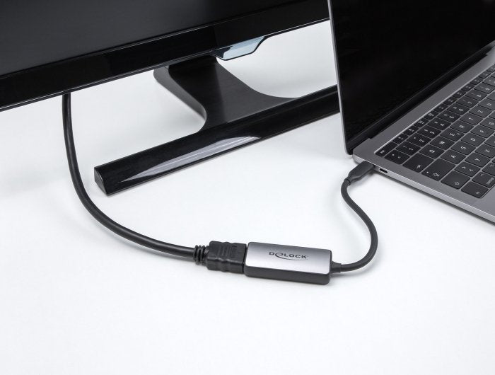 EAN 4043619642649 - DeLOCK 64264 adaptador de cable de vídeo 0,17 m USB Tipo C HDMI Negro, Gris imagen 1