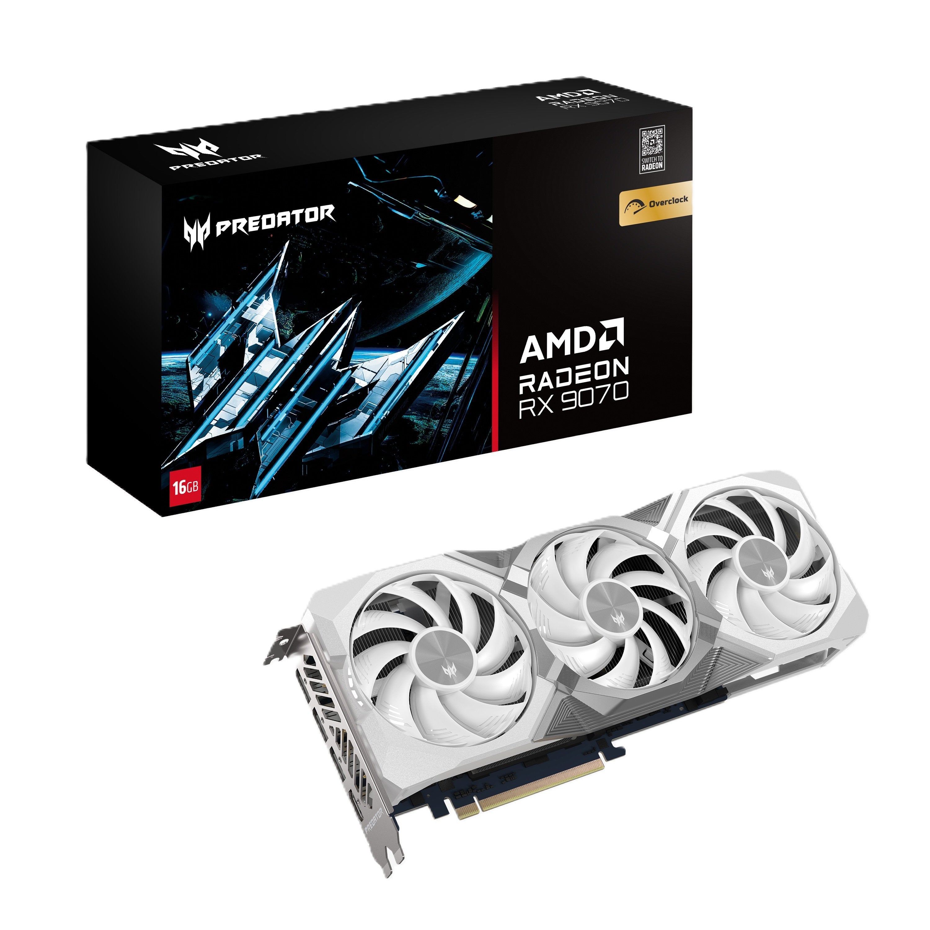 Acer Predator Bifrom Amd Rx9070 Oc 16gb Blanco