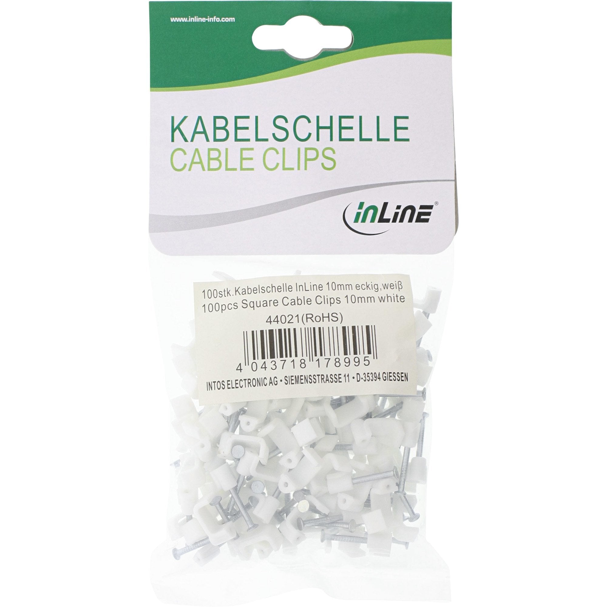 Inline 100 Uds. Pack Grapa Cuadrado 8mm Blanco