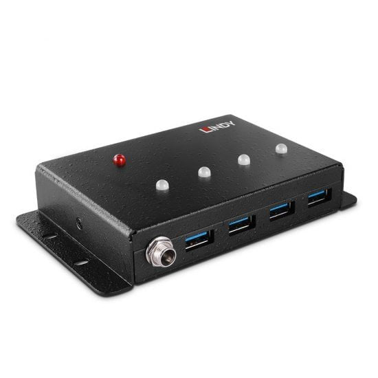 Lindy 43374 Hub De Interfaz Usb 3.2 Gen 1 (3.1 Gen 1) Type-B 5000 Mbit/S Negro