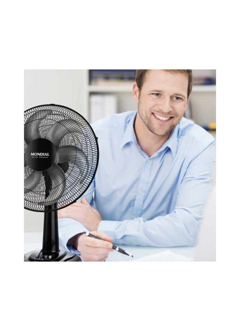 Ventilador De Sobremesa Mondial V67 Turbo Fan 75w 6 Aspas 40cm 3 Velocidades Oscilante Silencioso