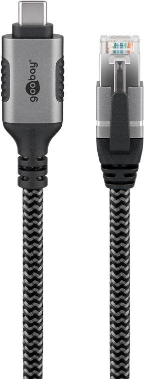 EAN 4040849706998 - Goobay 70699 cambiador de género para cable USB C RJ-45 Negro, Plata imagen 2