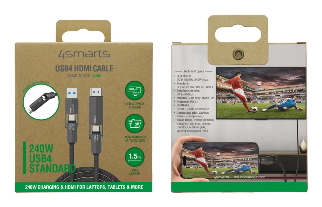EAN 4252011911769 - 4smarts 549240 cable USB USB4 Gen 3x2 1,5 m USB C Negro imagen 9