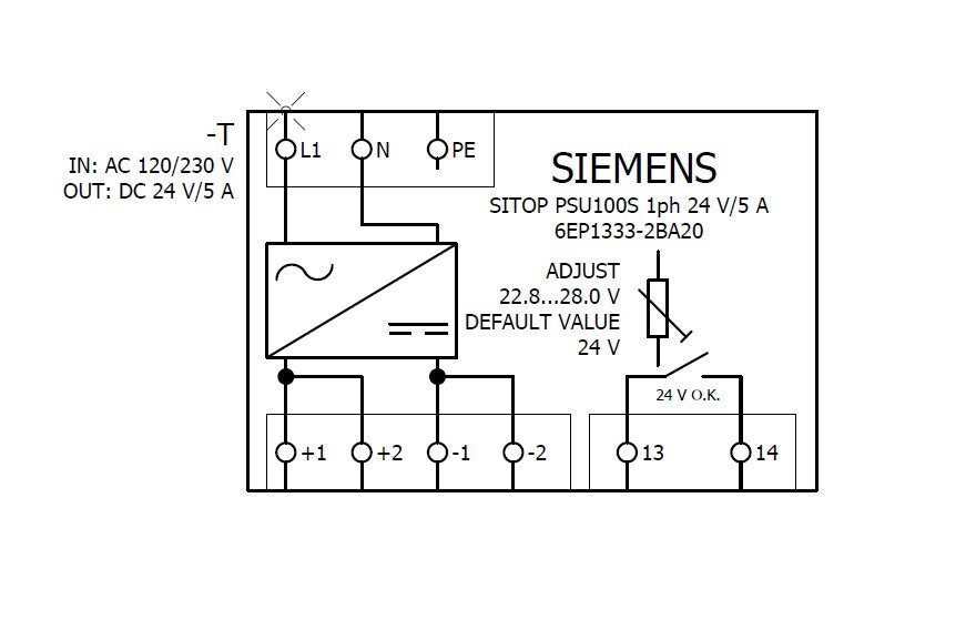Siemens 6ep13332ba20 Sitop Psu100s 24v 5a Gerege. Stromvers. Eing. 120v 230vac