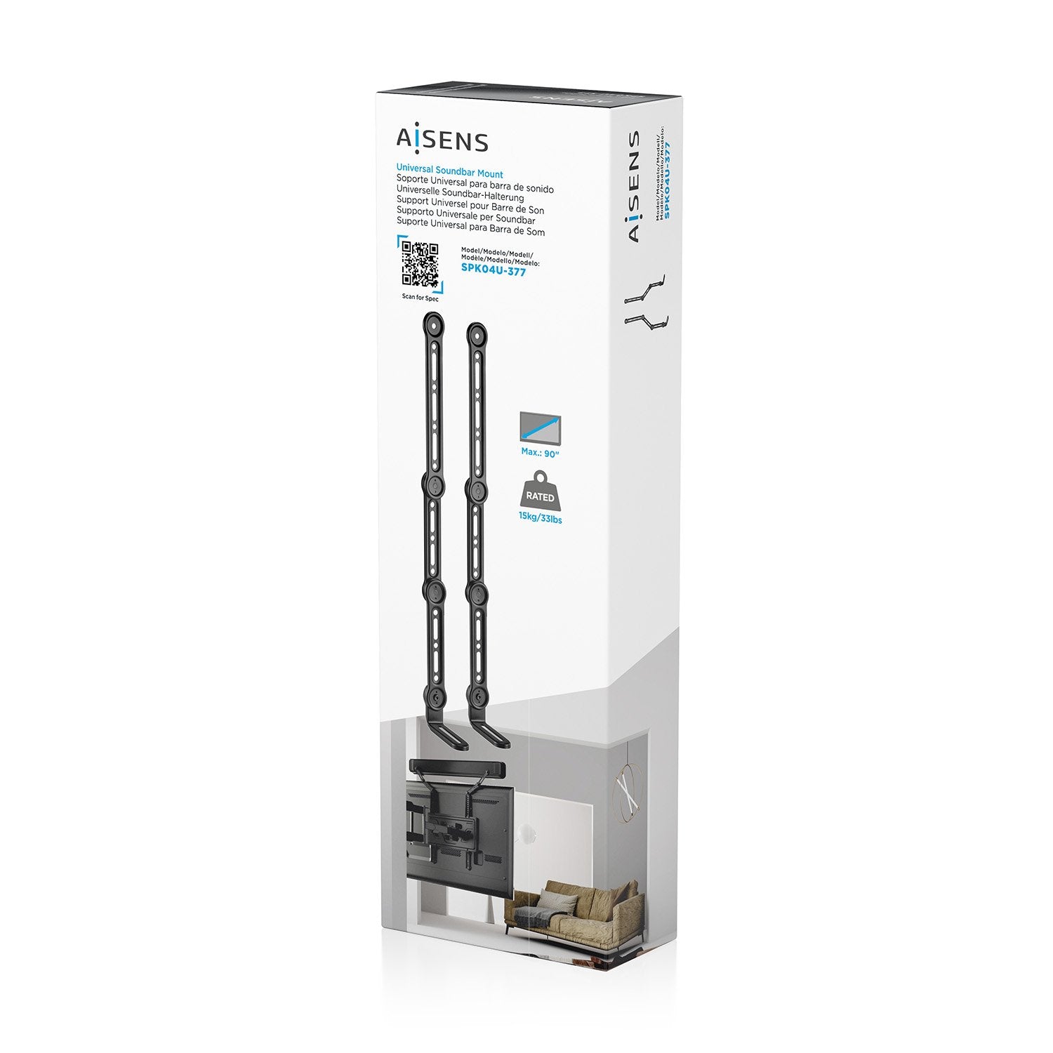 EAN 8435739903070 - AISENS SPK04U-377 accesorio para barra de sonido Montaje en pared imagen 6