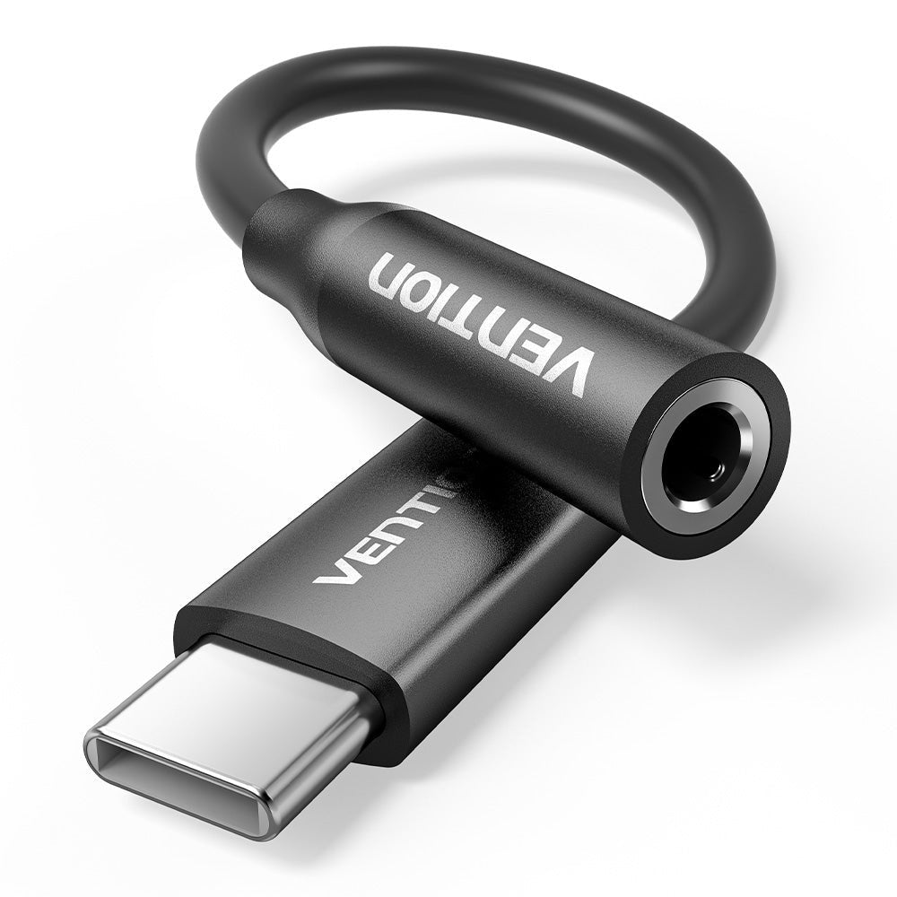 Adaptador Audio Vention Biiba Jack 3.5 Hembra Usb Tipo-C Macho 10cm Negro