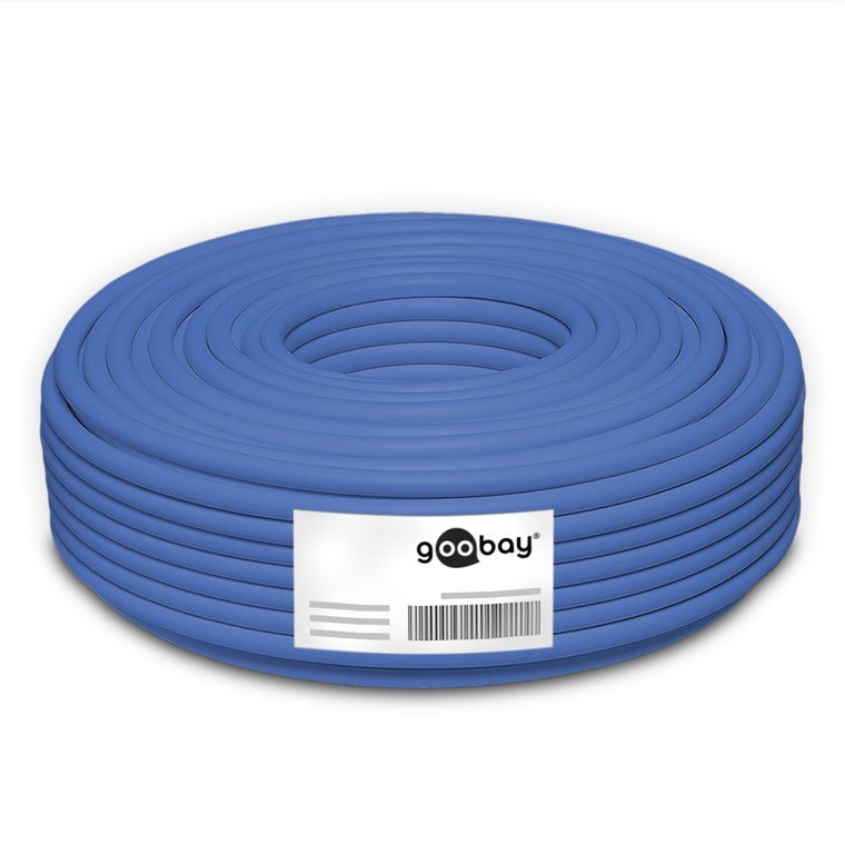 Bobina Cat 6a U-Utp 50m Flexible Azul Awg23/1 Eca