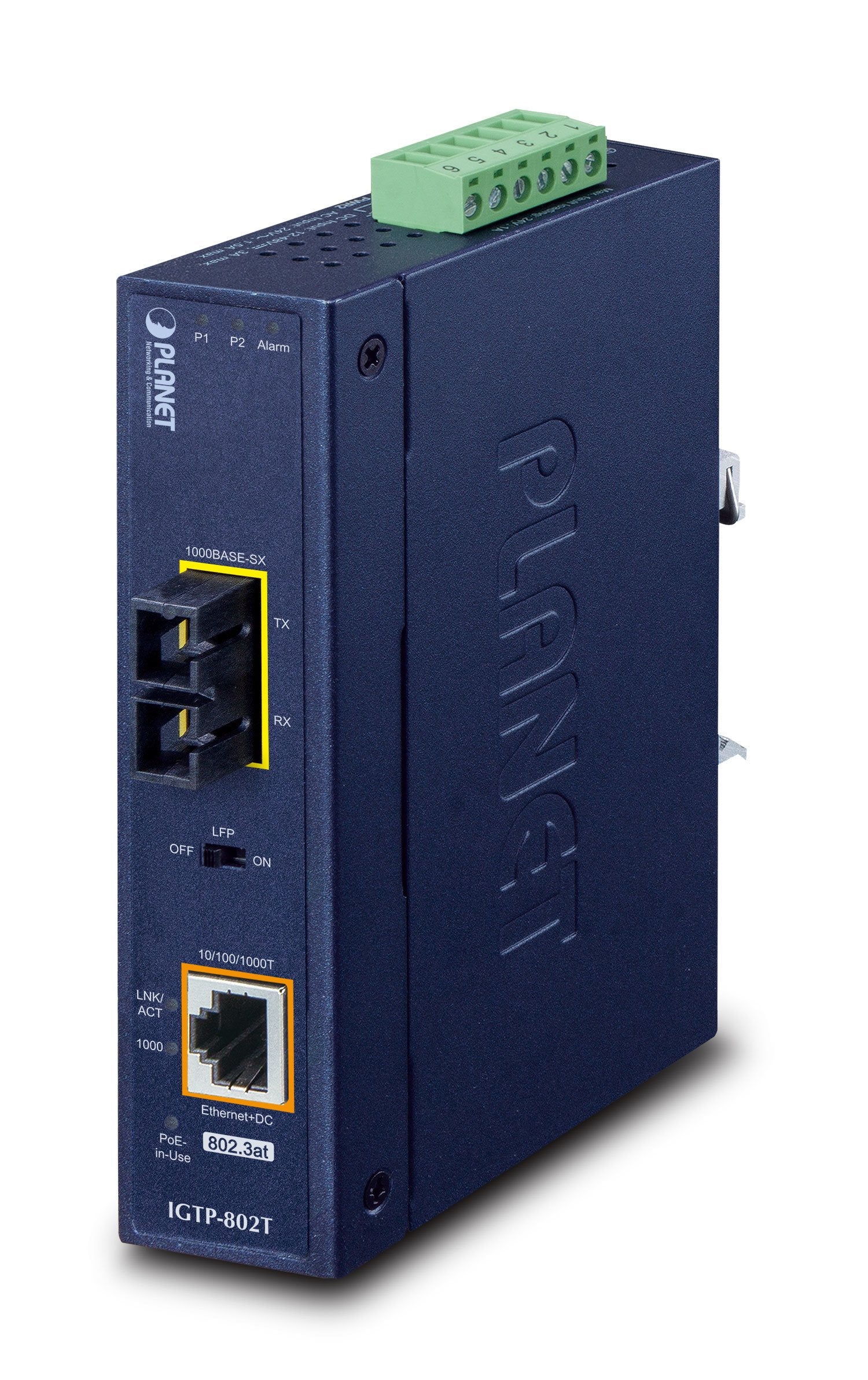 EAN 4711213686955 - PLANET IP30 Industrial 10/100/1000BA convertidor de medio 1000 Mbit/s Azul imagen 1
