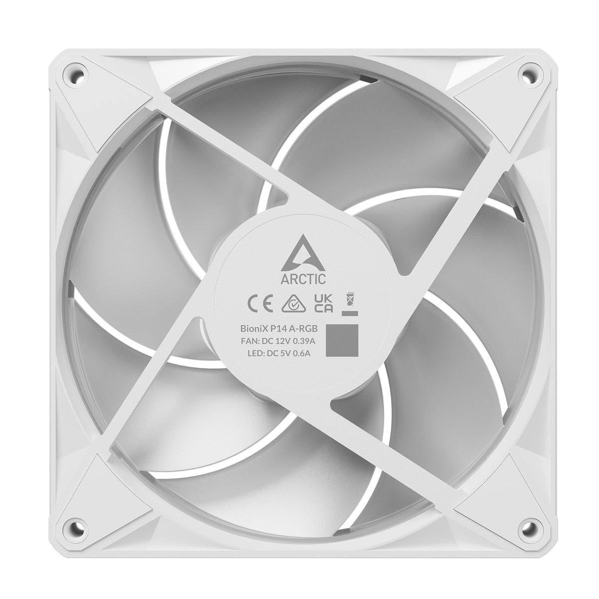 Ventilador Pc Arctic Bionix P14 A-Rgb (Blanco Blanco, Pack De 3, 140 Mm) Acfan00342a