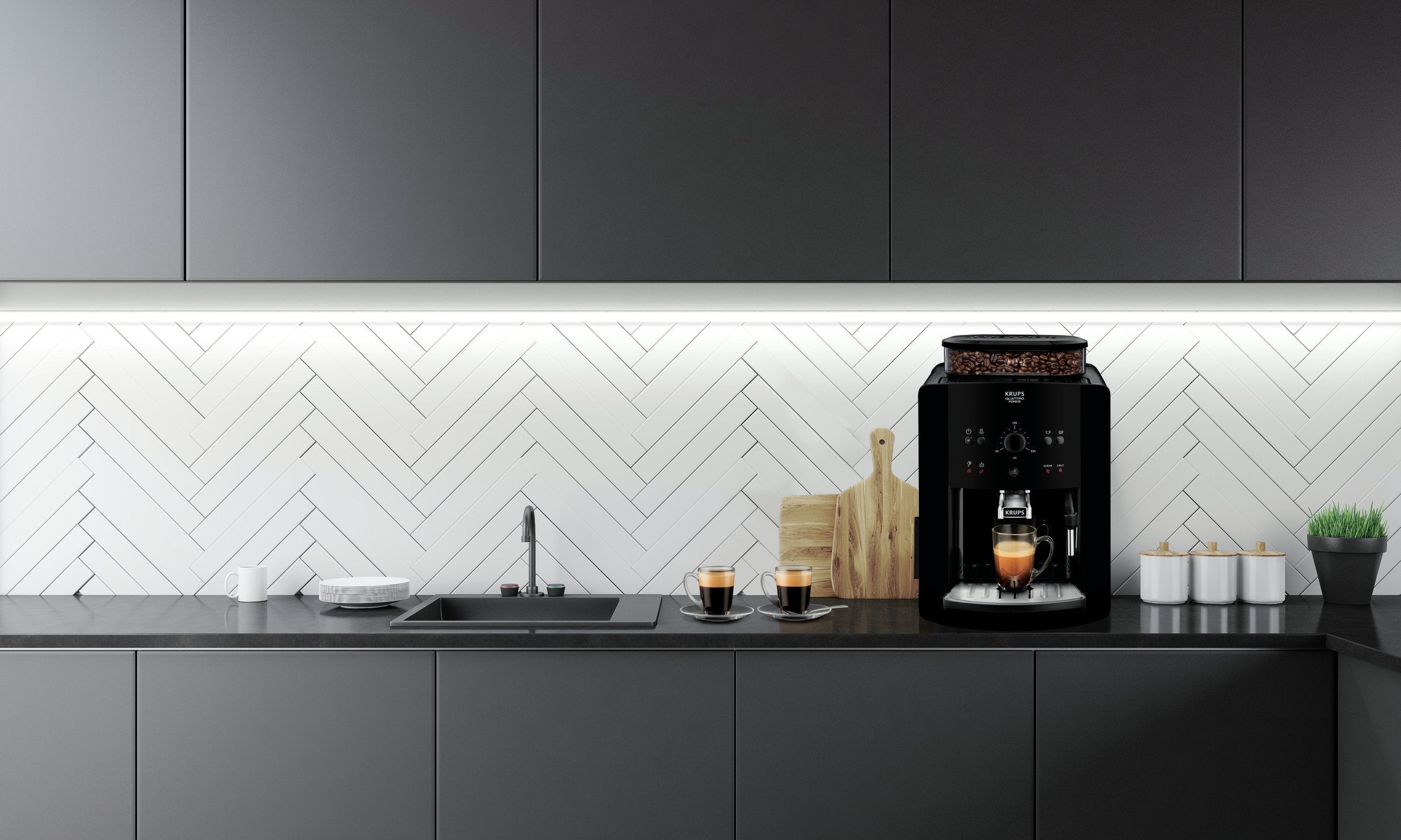 Cafetera Expreso Krups Arabica 1450w 15 Bares Negra