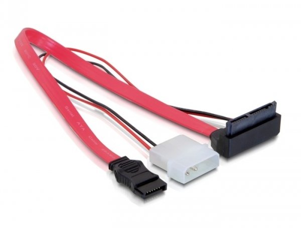 Delock Cable Micro Sata Stecker > 2 Pin Power 5 V 3,3 V + Sata 7 Pin 30 Cm Oben Gewinkelt