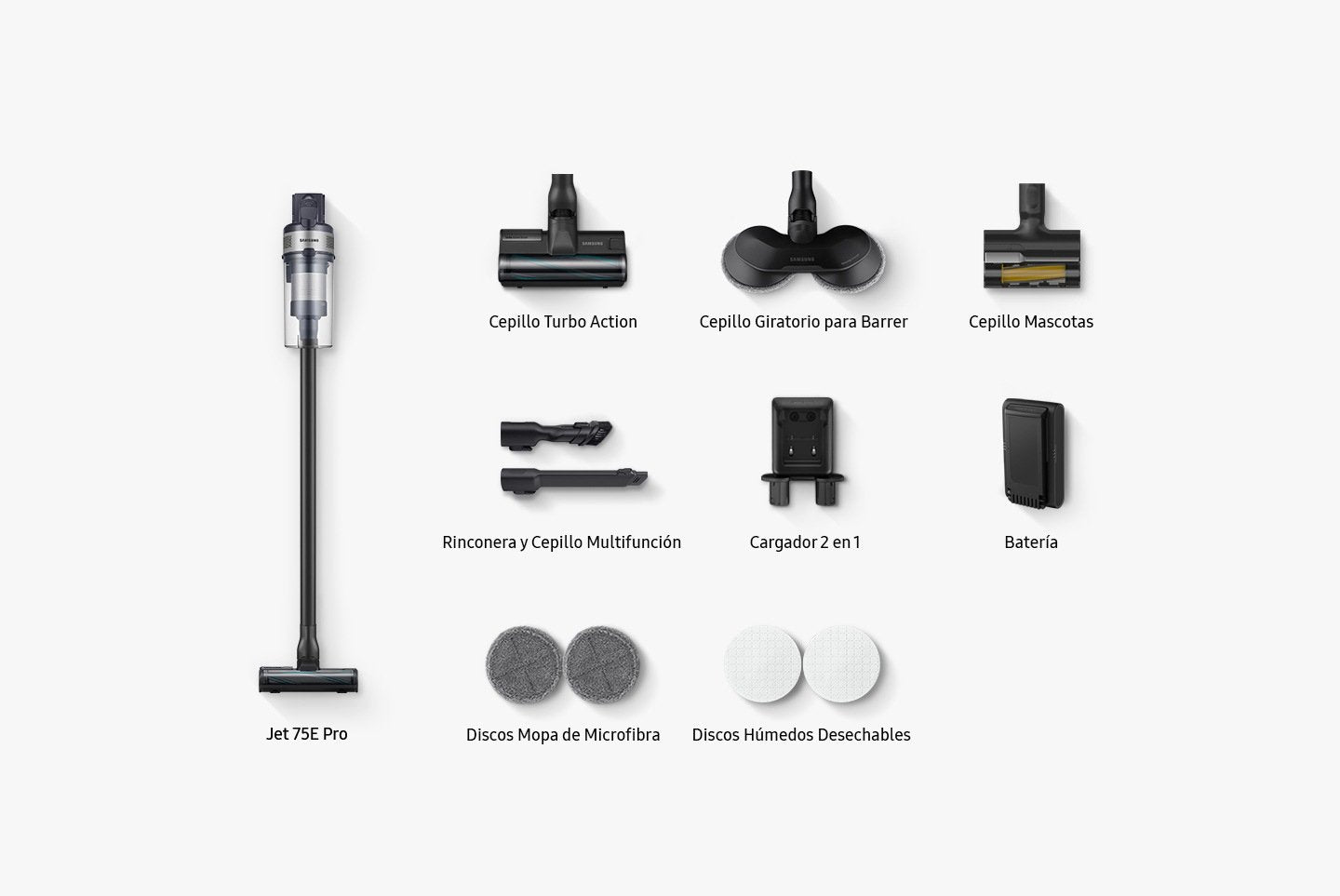 EAN 8806095108735 - Samsung VS20B75ADR5 Batería Secar HEPA Sin bolsa 0,8 L 550 W Negro, Gris imagen 8