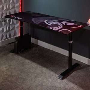 Xrocker Gaming Tisch Gris Höhenverstellbar Aluminium Carbon