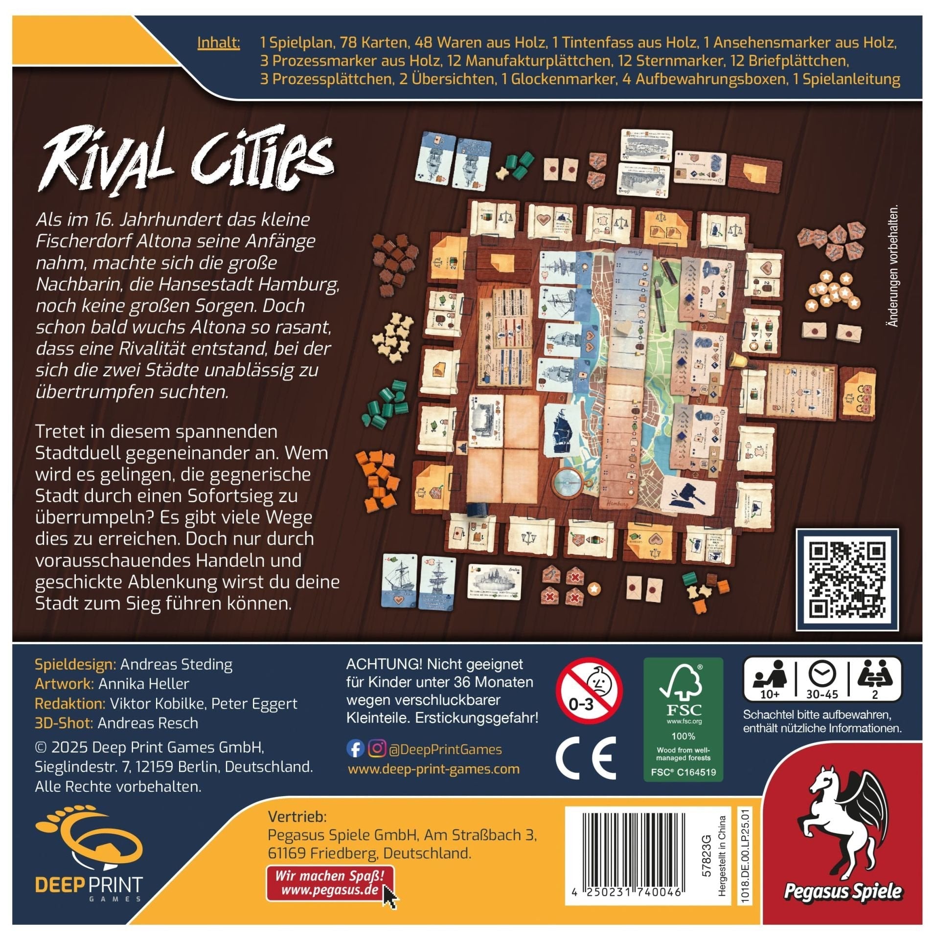 Pegasus Deep Pint Games Rival Cities 57823g