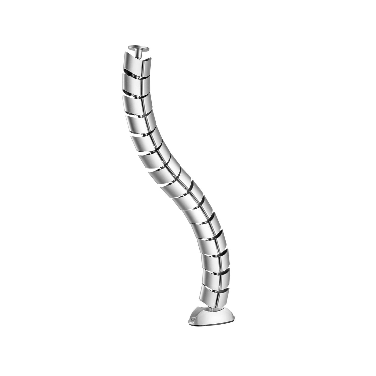 Inline Canaleta Flexible, Vertical Para Mesas, 2 Cámaras, 0,80m, Plata