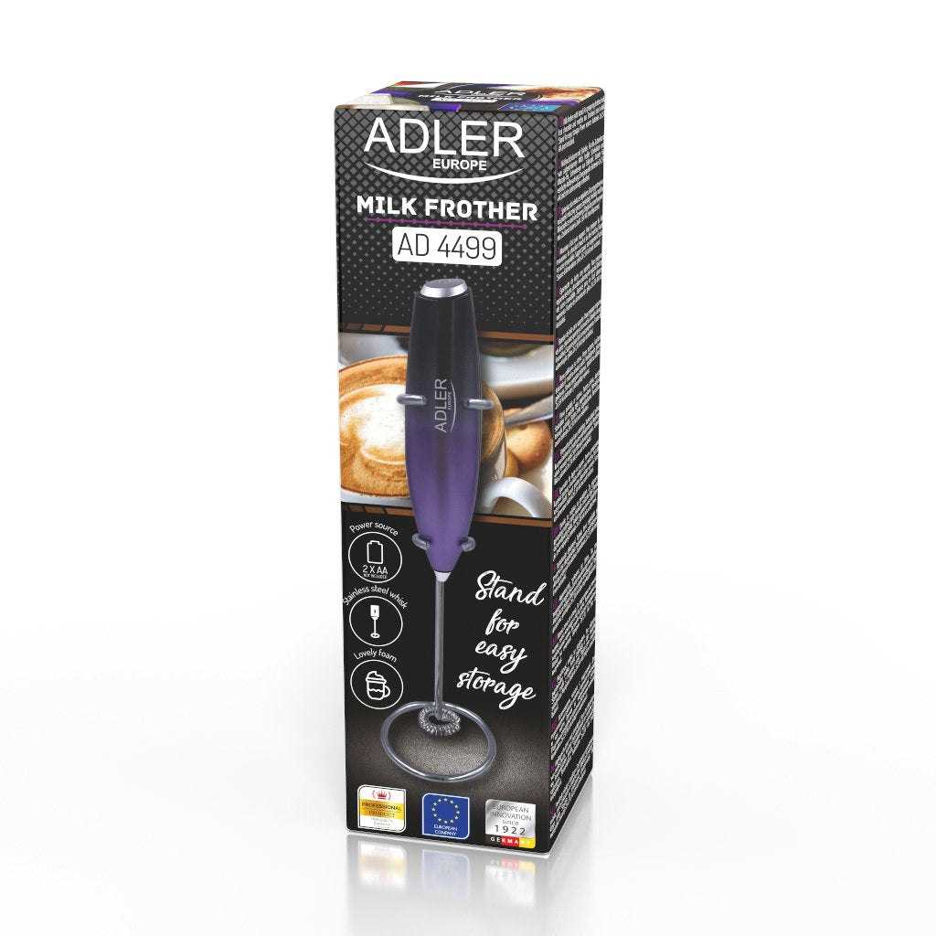 Adler Ad 4499 Espumador De Leche Con Soporte Negro Morado