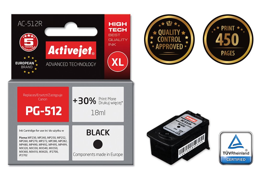 EAN 5901452157937 - Activejet AC-512R cartucho de tinta 1 pieza(s) Compatible Alto rendimiento (XL) Negro imagen 1