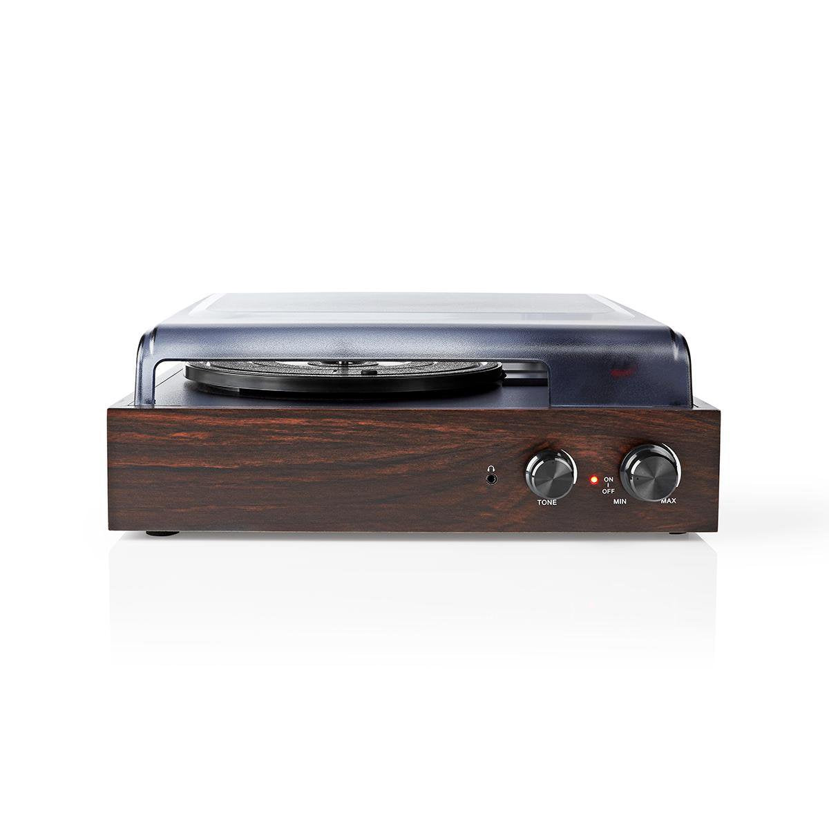 Nedis Tocadiscos 33 45 78 Rpm 18 W Conversión A Mp3 Abs Mdf Marrón