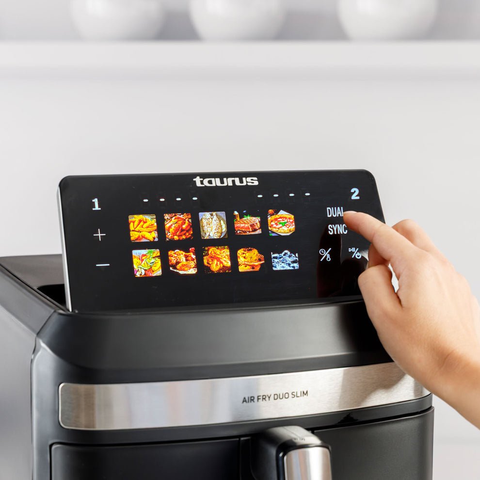 EAN 8414234730022 - Taurus Air Fry Duo Slim Doble 13 L Independiente 2800 W Freidora de aire caliente Negro imagen 5