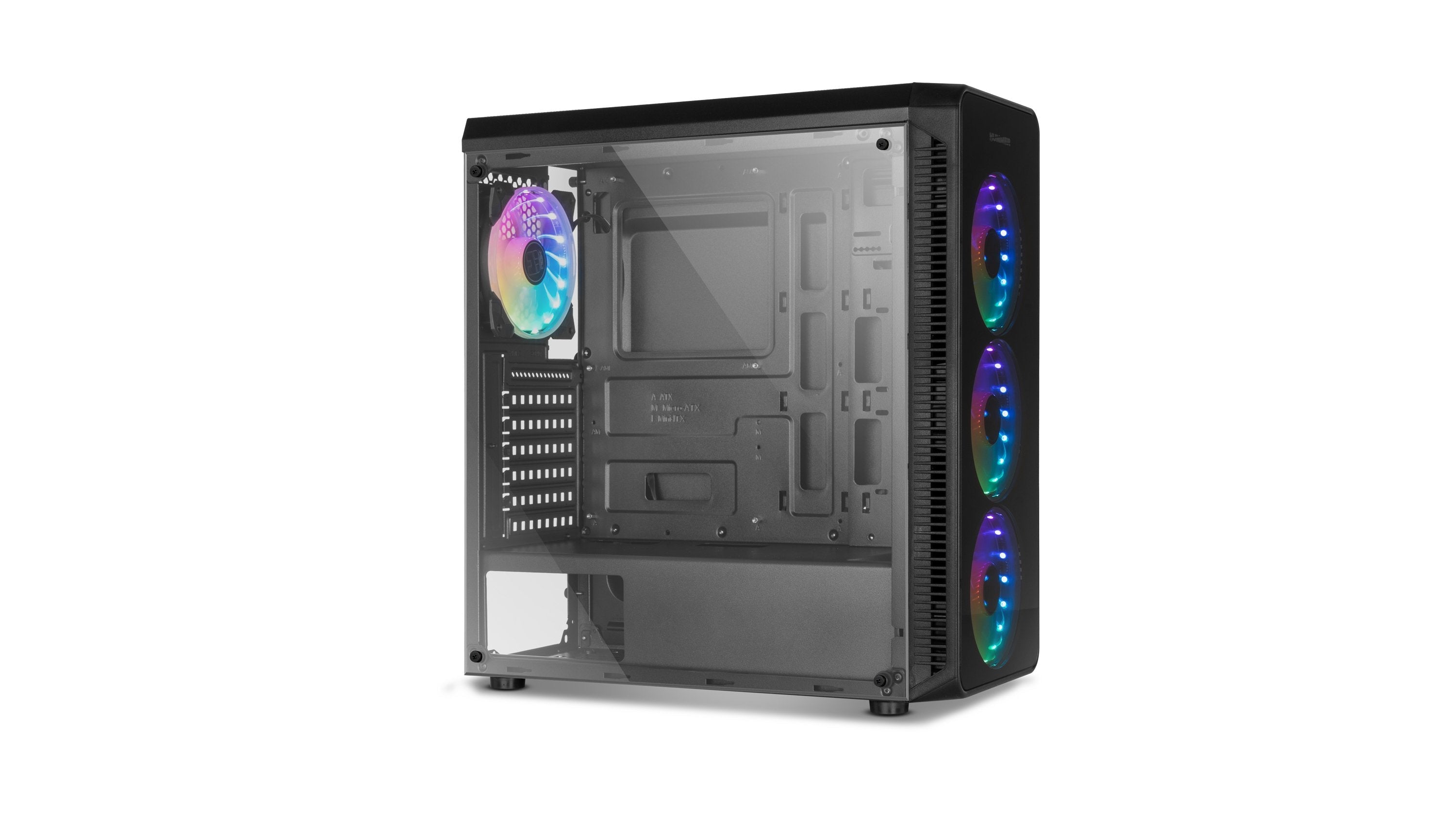 Caja Pc Nox Atx Hummer Tgm Rainbow 1xusb3.0 2xusb2.0 Negro Rgb
