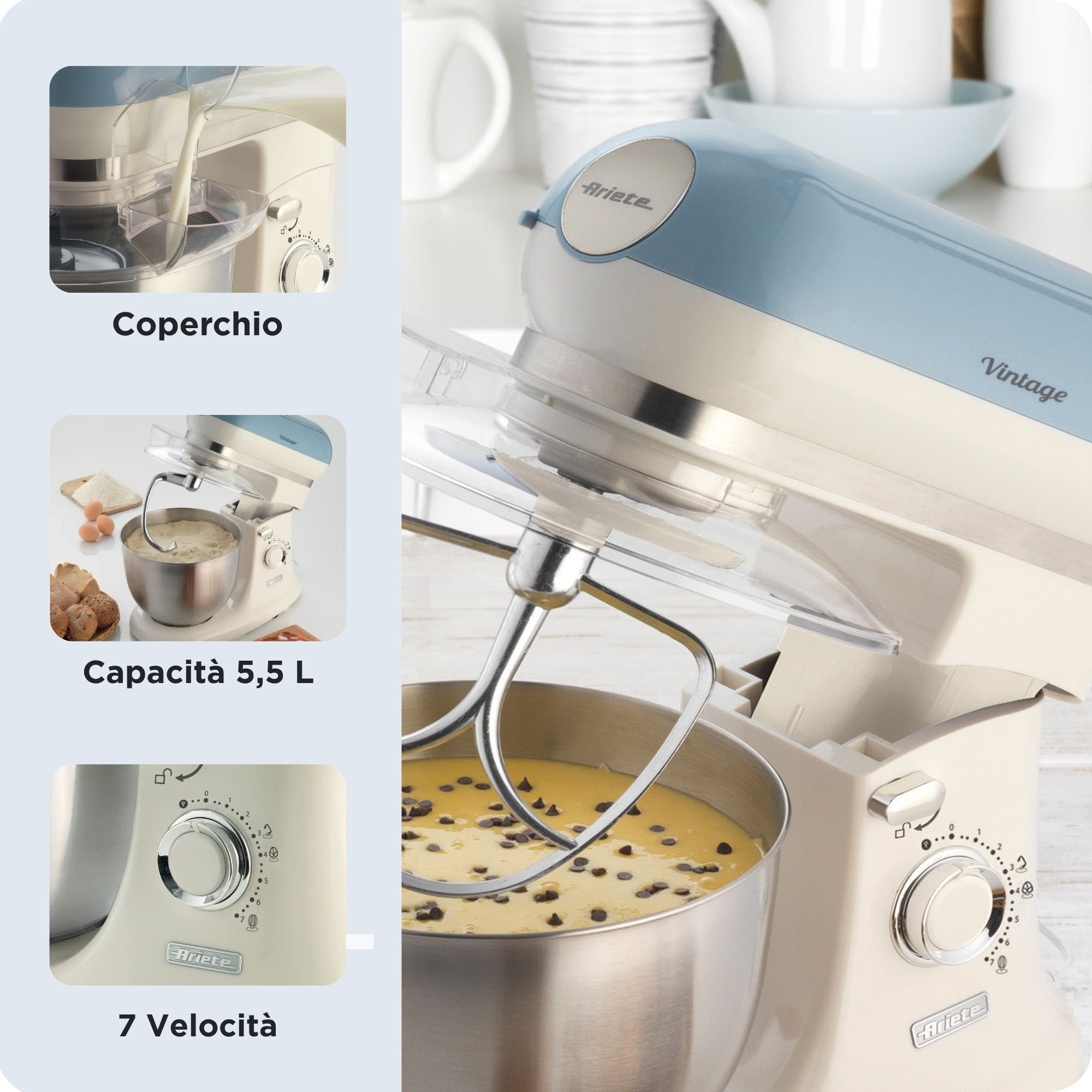 EAN 8003705116016 - Ariete 1588/05 Batidora de varillas 1200 W Azul claro imagen 3
