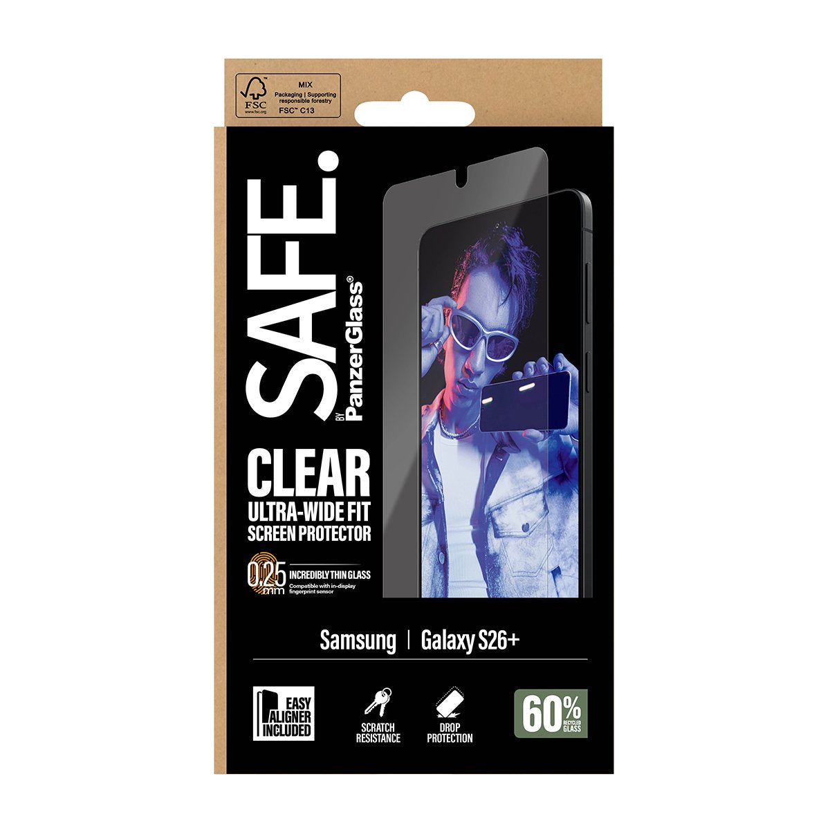 EAN 5715685033957 - PanzerGlass SAFE. by ® Screen Protector Samsung Galaxy S26+ | Ultra-Wide Fit w. EasyAligner Protector de imagen 3