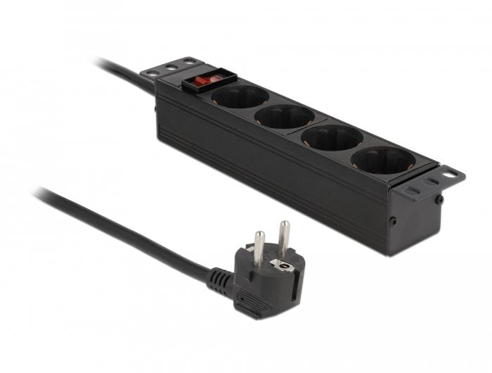 Delock Regleta Rack 10" 4 Tomas Con Interruptor 1 He Negro