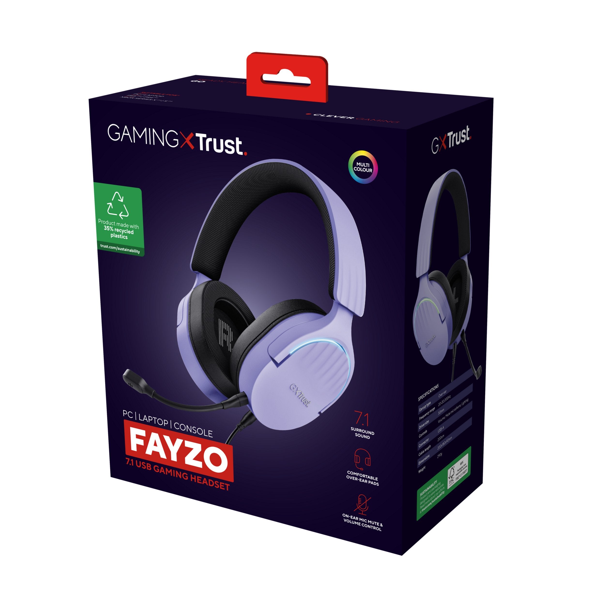 EAN 8713439253030 - Trust GXT 490P FAYZO Auriculares Alámbrico Diadema Juego USB tipo A Negro, Púrpura imagen 15